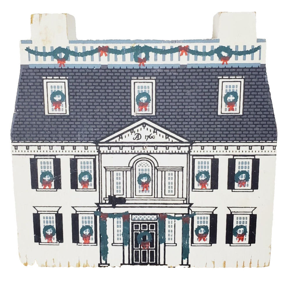 The Cat's Meow! 1989 New England Christmas Series Sheldon's Tavern Wood Vintage